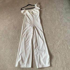 White Ruffle Jumpsuit